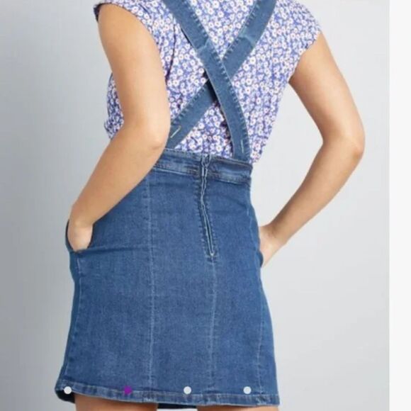 Modcloth Denim Kinetic Charms Apron Dress - M - Picture 3 of 10